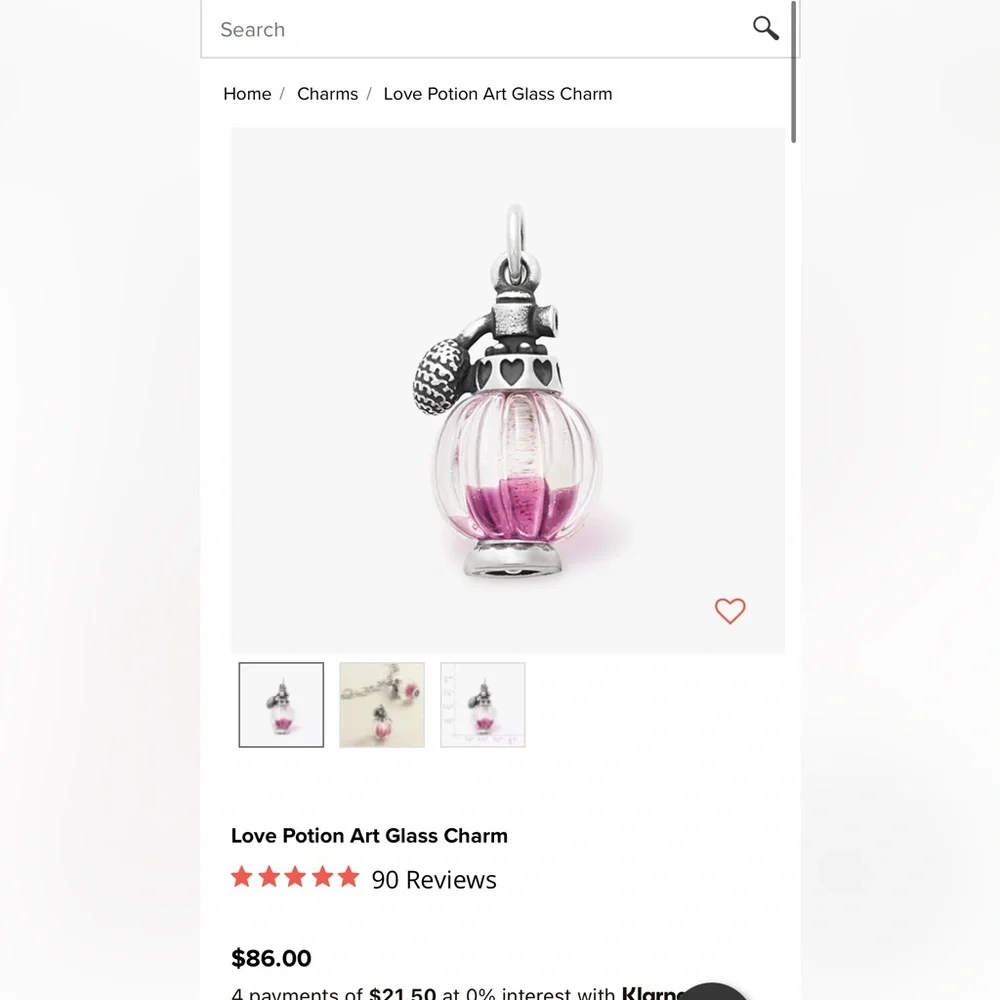 James Avery Love Potion sterling silver charm - Picture 3 of 4